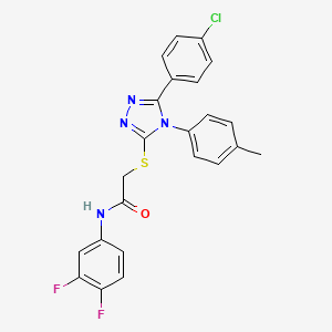 2-{[5-(4-chlorophenyl)-4-(4-methylphenyl)-4H-1,2,4-triazol-3-yl]sulfanyl}-N-(3,4-difluorophenyl)acetamide