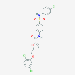 molecular formula C24H17Cl3N2O5S B455614 N-{4-[(4-chloroanilino)sulfonyl]phenyl}-5-[(2,5-dichlorophenoxy)methyl]-2-furamide 
