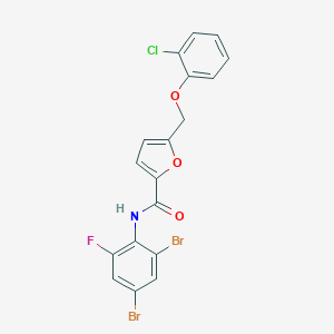 molecular formula C18H11Br2ClFNO3 B455615 5-[(2-chlorophenoxy)methyl]-N-(2,4-dibromo-6-fluorophenyl)furan-2-carboxamide 