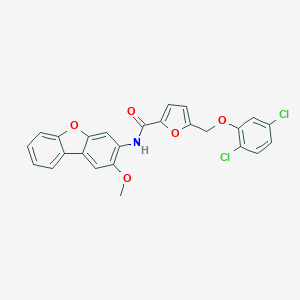molecular formula C25H17Cl2NO5 B455617 5-[(2,5-dichlorophenoxy)methyl]-N-(2-methoxydibenzo[b,d]furan-3-yl)-2-furamide 