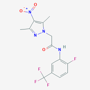 2-(3,5-dimethyl-4-nitro-1H-pyrazol-1-yl)-N-[2-fluoro-5-(trifluoromethyl)phenyl]acetamide