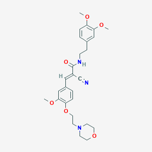 2-cyano-N-[2-(3,4-dimethoxyphenyl)ethyl]-3-{3-methoxy-4-[2-(4-morpholinyl)ethoxy]phenyl}acrylamide