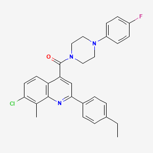 molecular formula C29H27ClFN3O B4556202 7-chloro-2-(4-ethylphenyl)-4-{[4-(4-fluorophenyl)-1-piperazinyl]carbonyl}-8-methylquinoline 