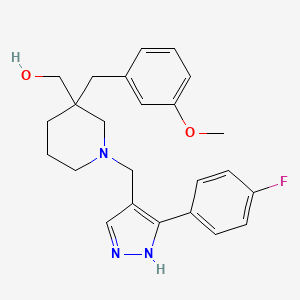 [1-{[3-(4-fluorophenyl)-1H-pyrazol-4-yl]methyl}-3-(3-methoxybenzyl)-3-piperidinyl]methanol