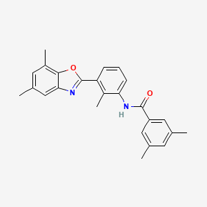 molecular formula C25H24N2O2 B4556228 N-[3-(5,7-dimethyl-1,3-benzoxazol-2-yl)-2-methylphenyl]-3,5-dimethylbenzamide 