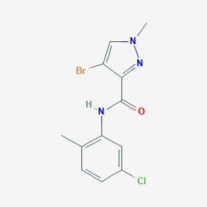 molecular formula C12H11BrClN3O B455625 4-bromo-N-(5-chloro-2-methylphenyl)-1-methyl-1H-pyrazole-3-carboxamide 