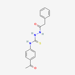 molecular formula C17H17N3O2S B4556271 N-(4-acetylphenyl)-2-(phenylacetyl)hydrazinecarbothioamide 