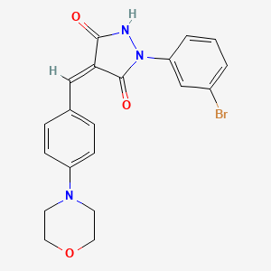 molecular formula C20H18BrN3O3 B4556277 (4Z)-1-(3-BROMOPHENYL)-4-{[4-(MORPHOLIN-4-YL)PHENYL]METHYLIDENE}PYRAZOLIDINE-3,5-DIONE 