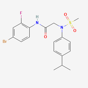 molecular formula C18H20BrFN2O3S B4556283 N~1~-(4-bromo-2-fluorophenyl)-N~2~-(4-isopropylphenyl)-N~2~-(methylsulfonyl)glycinamide 