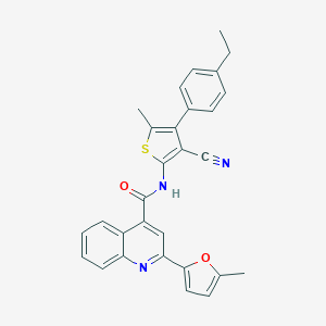 molecular formula C29H23N3O2S B455629 N-[3-cyano-4-(4-ethylphenyl)-5-methylthiophen-2-yl]-2-(5-methylfuran-2-yl)quinoline-4-carboxamide 