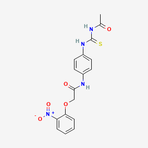 N-[4-(acetylcarbamothioylamino)phenyl]-2-(2-nitrophenoxy)acetamide