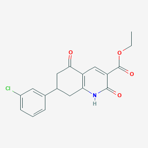 molecular formula C18H16ClNO4 B4556349 7-(3-氯苯基)-2,5-二氧代-1,2,5,6,7,8-六氢-3-喹啉羧酸乙酯 