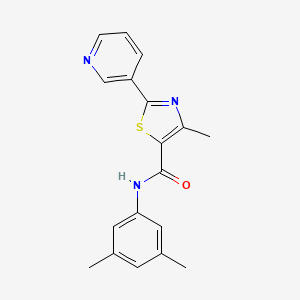 molecular formula C18H17N3OS B4556354 N-(3,5-dimethylphenyl)-4-methyl-2-(pyridin-3-yl)-1,3-thiazole-5-carboxamide 