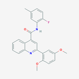 molecular formula C25H21FN2O3 B455636 2-(2,5-dimethoxyphenyl)-N-(2-fluoro-5-methylphenyl)quinoline-4-carboxamide 