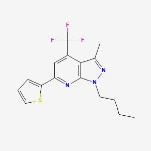 molecular formula C16H16F3N3S B4556379 1-丁基-3-甲基-6-(2-噻吩基)-4-(三氟甲基)-1H-吡唑并[3,4-b]吡啶 