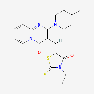 3-[(Z)-(3-ethyl-4-oxo-2-thioxo-1,3-thiazolidin-5-ylidene)methyl]-9-methyl-2-(4-methylpiperidin-1-yl)-4H-pyrido[1,2-a]pyrimidin-4-one