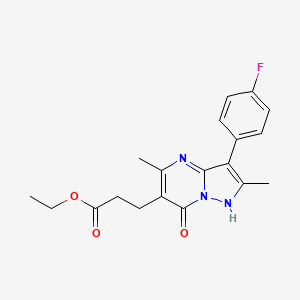 ethyl 3-[3-(4-fluorophenyl)-2,5-dimethyl-7-oxo-4,7-dihydropyrazolo[1,5-a]pyrimidin-6-yl]propanoate