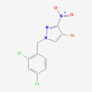 molecular formula C10H6BrCl2N3O2 B455639 4-bromo-1-(2,4-dichlorobenzyl)-3-nitro-1H-pyrazole 