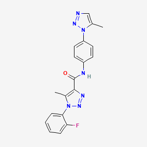 molecular formula C19H16FN7O B4556393 1-(2-氟苯基)-5-甲基-N-[4-(5-甲基-1H-1,2,3-三唑-1-基)苯基]-1H-1,2,3-三唑-4-甲酰胺 