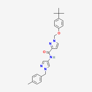 molecular formula C26H29N5O2 B4556407 1-[(4-叔丁基苯氧基)甲基]-N-[1-(4-甲基苄基)-1H-吡唑-4-基]-1H-吡唑-3-甲酰胺 