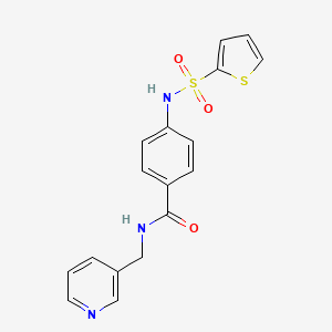 molecular formula C17H15N3O3S2 B4556415 N-(3-pyridinylmethyl)-4-[(2-thienylsulfonyl)amino]benzamide 