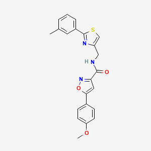 molecular formula C22H19N3O3S B4556430 5-(4-methoxyphenyl)-N-{[2-(3-methylphenyl)-1,3-thiazol-4-yl]methyl}-1,2-oxazole-3-carboxamide 