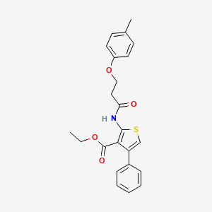 molecular formula C23H23NO4S B4556468 Ethyl 2-[3-(4-methylphenoxy)propanoylamino]-4-phenylthiophene-3-carboxylate 