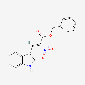 molecular formula C18H14N2O4 B4556476 苯甲酸苄酯-3-(1H-吲哚-3-基)-2-硝基丙烯酸酯 