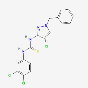 molecular formula C17H13Cl3N4S B4556491 N-(1-benzyl-4-chloro-1H-pyrazol-3-yl)-N'-(3,4-dichlorophenyl)thiourea 