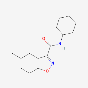 molecular formula C15H22N2O2 B4556496 N~3~-CYCLOHEXYL-5-METHYL-4,5,6,7-TETRAHYDRO-1,2-BENZISOXAZOLE-3-CARBOXAMIDE 