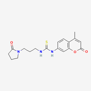 molecular formula C18H21N3O3S B4556499 N-(4-methyl-2-oxo-2H-chromen-7-yl)-N'-[3-(2-oxo-1-pyrrolidinyl)propyl]thiourea 