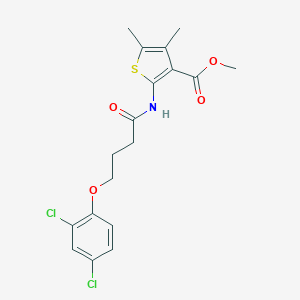 molecular formula C18H19Cl2NO4S B455651 Methyl 2-{[4-(2,4-dichlorophenoxy)butanoyl]amino}-4,5-dimethyl-3-thiophenecarboxylate 
