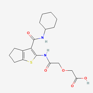 2-({[3-(CYCLOHEXYLCARBAMOYL)-4H,5H,6H-CYCLOPENTA[B]THIOPHEN-2-YL]CARBAMOYL}METHOXY)ACETIC ACID