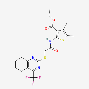 molecular formula C20H22F3N3O3S2 B4556525 4,5-二甲基-2-[({[4-(三氟甲基)-5,6,7,8-四氢-2-喹唑啉基]硫代}乙酰基)氨基]-3-噻吩甲酸乙酯 CAS No. 824961-54-8