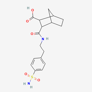 molecular formula C17H22N2O5S B4556536 3-{[2-(4-Sulfamoylphenyl)ethyl]carbamoyl}bicyclo[2.2.1]heptane-2-carboxylic acid 