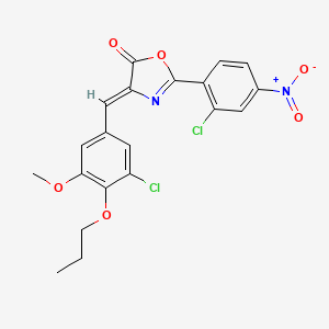 molecular formula C20H16Cl2N2O6 B4556542 4-(3-chloro-5-methoxy-4-propoxybenzylidene)-2-(2-chloro-4-nitrophenyl)-1,3-oxazol-5(4H)-one 