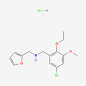 molecular formula C15H19Cl2NO3 B4556577 (5-chloro-2-ethoxy-3-methoxybenzyl)(2-furylmethyl)amine hydrochloride 