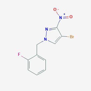 molecular formula C10H7BrFN3O2 B455659 4-bromo-1-(2-fluorobenzyl)-3-nitro-1H-pyrazole CAS No. 512823-86-8