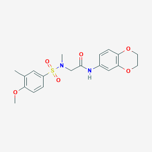 molecular formula C19H22N2O6S B4556599 N~1~-(2,3-二氢-1,4-苯并二氧杂环-6-基)-N~2~-[(4-甲氧基-3-甲基苯基)磺酰基]-N~2~-甲基甘氨酰胺 