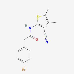 2-(4-bromophenyl)-N-(3-cyano-4,5-dimethylthiophen-2-yl)acetamide