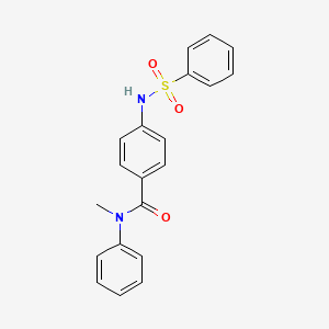 molecular formula C20H18N2O3S B4556625 N-甲基-N-苯基-4-[(苯磺酰)氨基]苯甲酰胺 