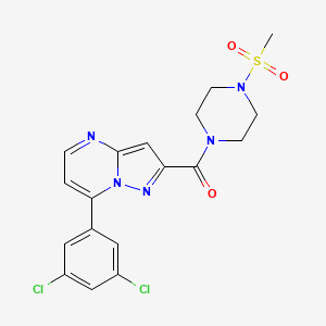 [7-(3,5-dichlorophenyl)pyrazolo[1,5-a]pyrimidin-2-yl][4-(methylsulfonyl)piperazino]methanone