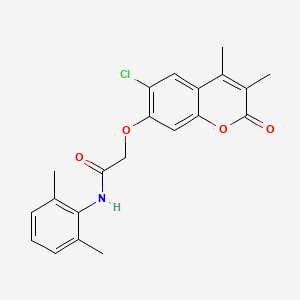 molecular formula C21H20ClNO4 B4556646 2-[(6-氯-3,4-二甲基-2-氧代-2H-色烯-7-基)氧基]-N-(2,6-二甲基苯基)乙酰胺 