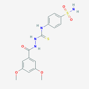 molecular formula C16H18N4O5S2 B455665 N-[4-(aminosulfonyl)phenyl]-2-(3,5-dimethoxybenzoyl)hydrazinecarbothioamide 