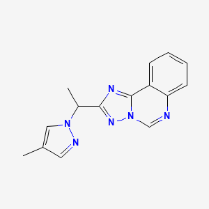 molecular formula C15H14N6 B4556671 2-[1-(4-甲基-1H-吡唑-1-基)乙基][1,2,4]三唑并[1,5-c]喹唑啉 