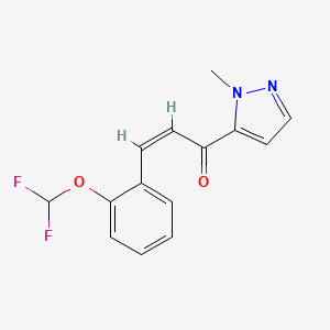 molecular formula C14H12F2N2O2 B4556693 (Z)-3-[2-(DIFLUOROMETHOXY)PHENYL]-1-(1-METHYL-1H-PYRAZOL-5-YL)-2-PROPEN-1-ONE 