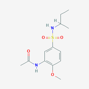 molecular formula C13H20N2O4S B4556701 N-{5-[(sec-丁基氨基)磺酰基]-2-甲氧基苯基}乙酰胺 