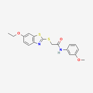 2-[(6-ethoxy-1,3-benzothiazol-2-yl)sulfanyl]-N-(3-methoxyphenyl)acetamide