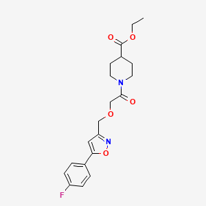 molecular formula C20H23FN2O5 B4556720 1-({[5-(4-氟苯基)-3-异恶唑基]甲氧基}乙酰)-4-哌啶羧酸乙酯 