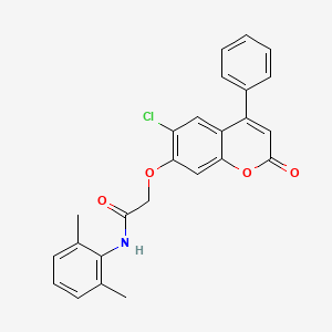 molecular formula C25H20ClNO4 B4556764 2-[(6-chloro-2-oxo-4-phenyl-2H-chromen-7-yl)oxy]-N-(2,6-dimethylphenyl)acetamide 